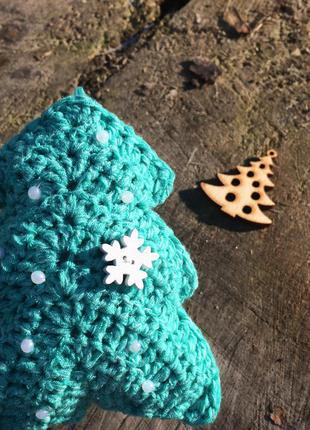 Новогодний декор вязаная елка новогодняя игрушка ручной работы
