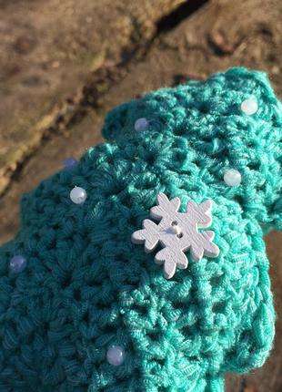 Новогодний декор вязаная елка новогодняя игрушка ручной работы4 фото