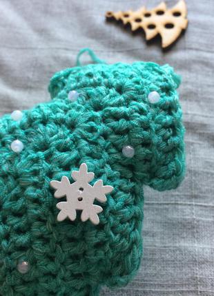 Новогодний декор вязаная елка новогодняя игрушка ручной работы7 фото