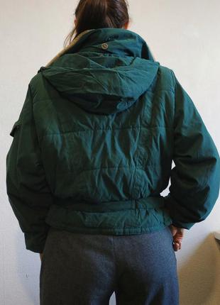 Куртка винтажная зеленая короткая s m укороченная ретро8 фото
