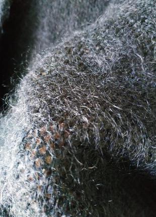 Мохеровый свитер паутинка кид мохер с шелком оверсайз черный новый пушистый ручная работа хенд мейд6 фото