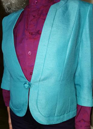 Нарядный фактурный пиджак jacques vert жакет блейзер вечерний летний5 фото