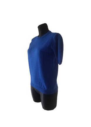 Вовняний топ светр, джемпер з коротким рукавом преміум-бренд тасманская вовни woolmark р. 46-485 фото