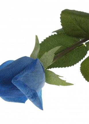Роза декоративная из латекса (синяя)2 фото