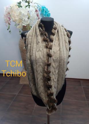 Снуд с мехом вязка tcm tchibo