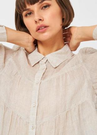 Стильна лляна блуза zara oversize, розмір xs/s/m4 фото