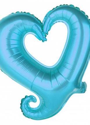 Воздушный шар сердце голубой (35 см)