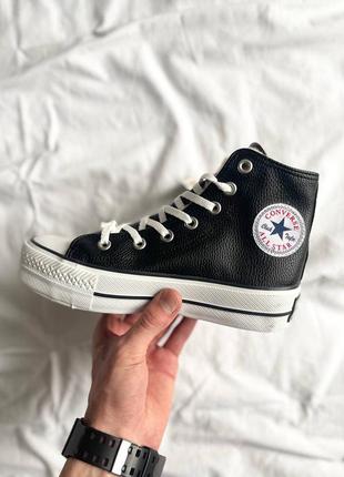 Кеды женские конверс converse all star high black fur