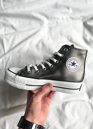 Кеды женские конверс converse all star high silver fur