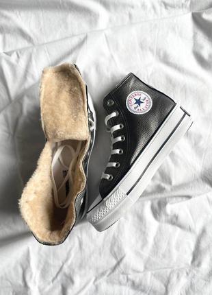 Кеды женские конверс converse all star high silver fur6 фото