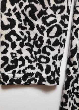 Платье тёплое леопардовый животный принт чёрно-белое с длинным рукавом новое сток6 фото
