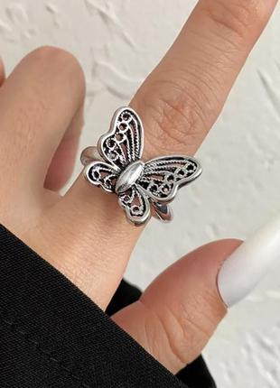 Кольцо бабочка большая винтажное колечко с бабочкой1 фото
