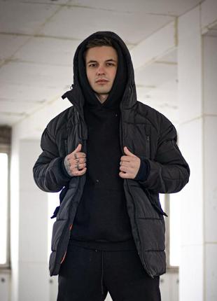 Зимова чоловіча куртка парку stark чорний (0059)4 фото