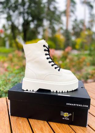 Жіночі черевики dr.martens jadon white термо / черевики жіночі