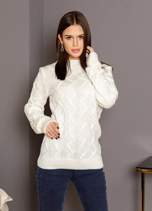 Молочний вовняний светр об'єднання ємної комбінованої у язки