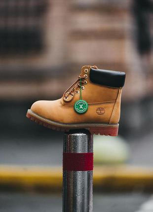 Шикарні жіночі зимові черевики timberland ginger гірчичні на хутрі7 фото