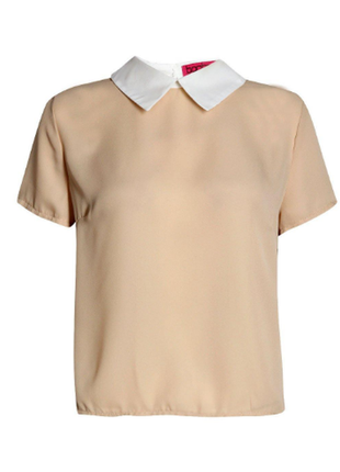 Пудровая блуза-топ с воротничком boohoo 10 Парк