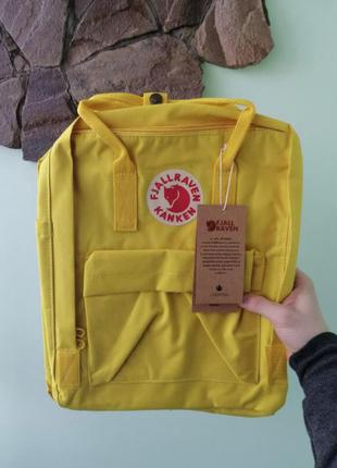 Fjallraven kanken classic yellow, рюкзак канкен классик 16 литров, желтый, школьный, шкільний, жовтий