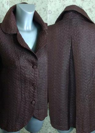 Болеро пиджак шоколадный кардиган -трапеция рукав 3/4 размер m, l2 фото
