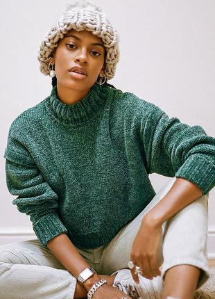 Укороченный джемпер из шенили daria chenille cropped jumper от urban outfitters6 фото