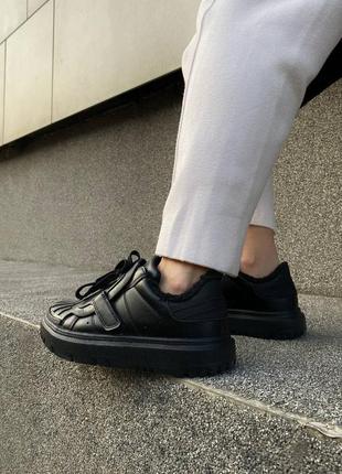 Кросівки зимові жіночі id sneakers black fur