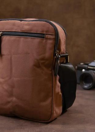 Чоловіча текстильна сумка коричнева2 фото