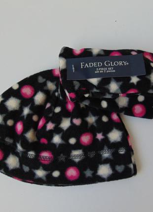 Шапка варежки флис faded glory сша