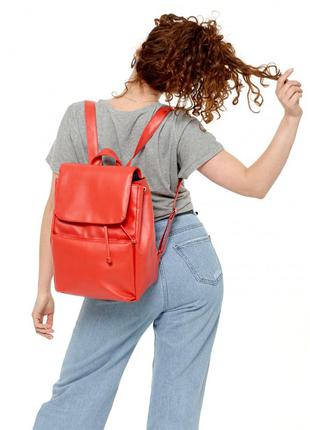 Женский рюкзак красный1 фото