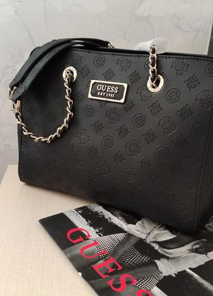 Сумка guess logo love girlfriend satchel гесс5 фото