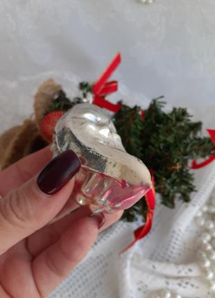 🌜місяць 🎄півмісяць ☃️ срср новорічна ялинкова іграшка місяць радянська скляна в емалі7 фото