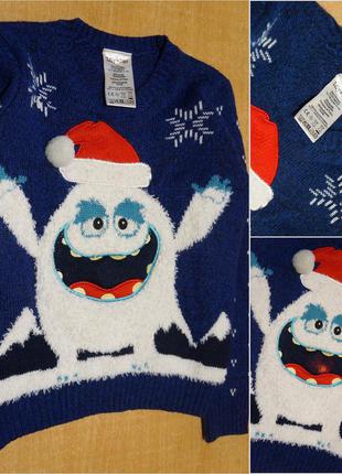 Lily&dan новогодний свитер 7-8 лет новорічний светр мигает1 фото