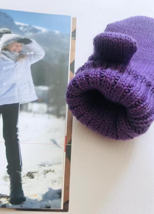 Frozen - шапка, шарф, рукавиці - merino wool - ручний розпис, стрази, помпон натуральне хутро 52-547 фото