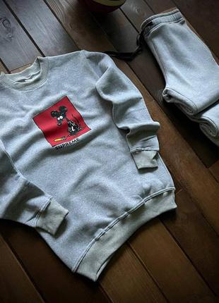 Зимовий чоловічий спортивний трикотажний костюм supreme