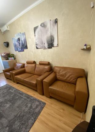 Шкіряний диван м'які меблі2 фото