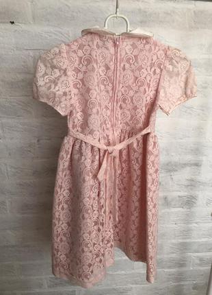 Розовое нарядное платье 122-128-134 см3 фото
