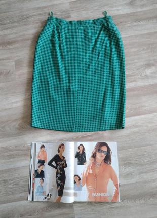 Шикарная деловая , строгая и при этом креативная, шерстяная юбка в клетку с карманами 443 фото