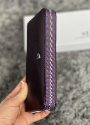 Шкіряний жіночий фіолетовий гаманець st 201, кольори в асортименті4 фото