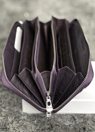 Шкіряний жіночий фіолетовий гаманець st 201, кольори в асортименті2 фото