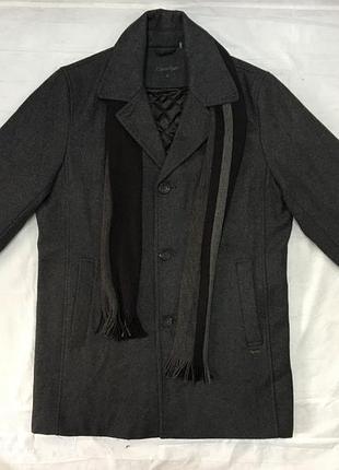 Пальто мужское с шарфом calvin klein , m