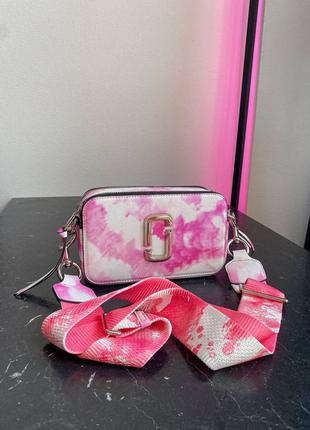 Marc jacobs tay day logo pink брендовий рожева дизайнерська міні рожева сумочка стильно міні сумка