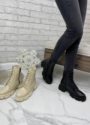 Ботинки зимние кожа кожаные женские замшевые2 фото