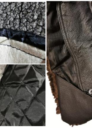 Натуральная зимняя кожаная куртка с мехом подстежка демисезонная кожа мужская9 фото
