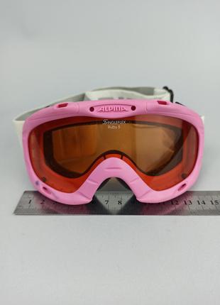 Горнолыжная маска, очки alpina ruby s - стекло одинарное - детская / подросток1 фото