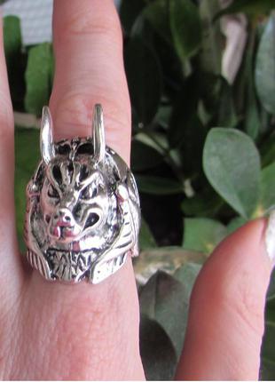 🏵модное крупное кольцо анубис, египет, безразмерное, новое! арт.43706 фото