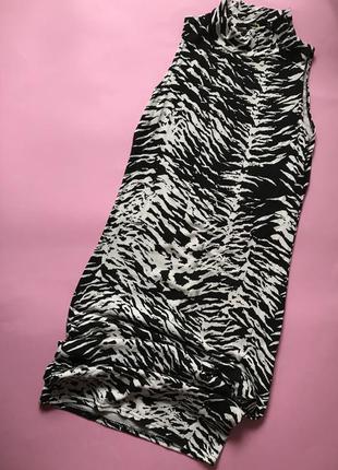 Сукня міді чорно білий принт2 фото