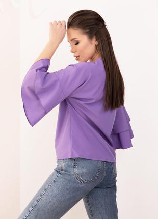 Свободная нарядная блуза с воланами на рукавах2 фото