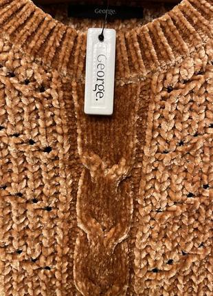 Дуже красивий і стильний брендовий теплий в'язаний светр-оверсайз.4 фото