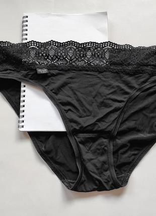 Черные трусики sloggi фирменные женские трусы труси слипы атласные кружево низ от купальника купальник
