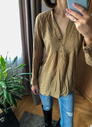 Блуза сорочка коричнева zara