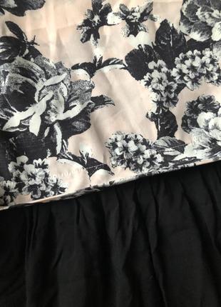 Платье цветочный принт имитация блуза и юбка2 фото